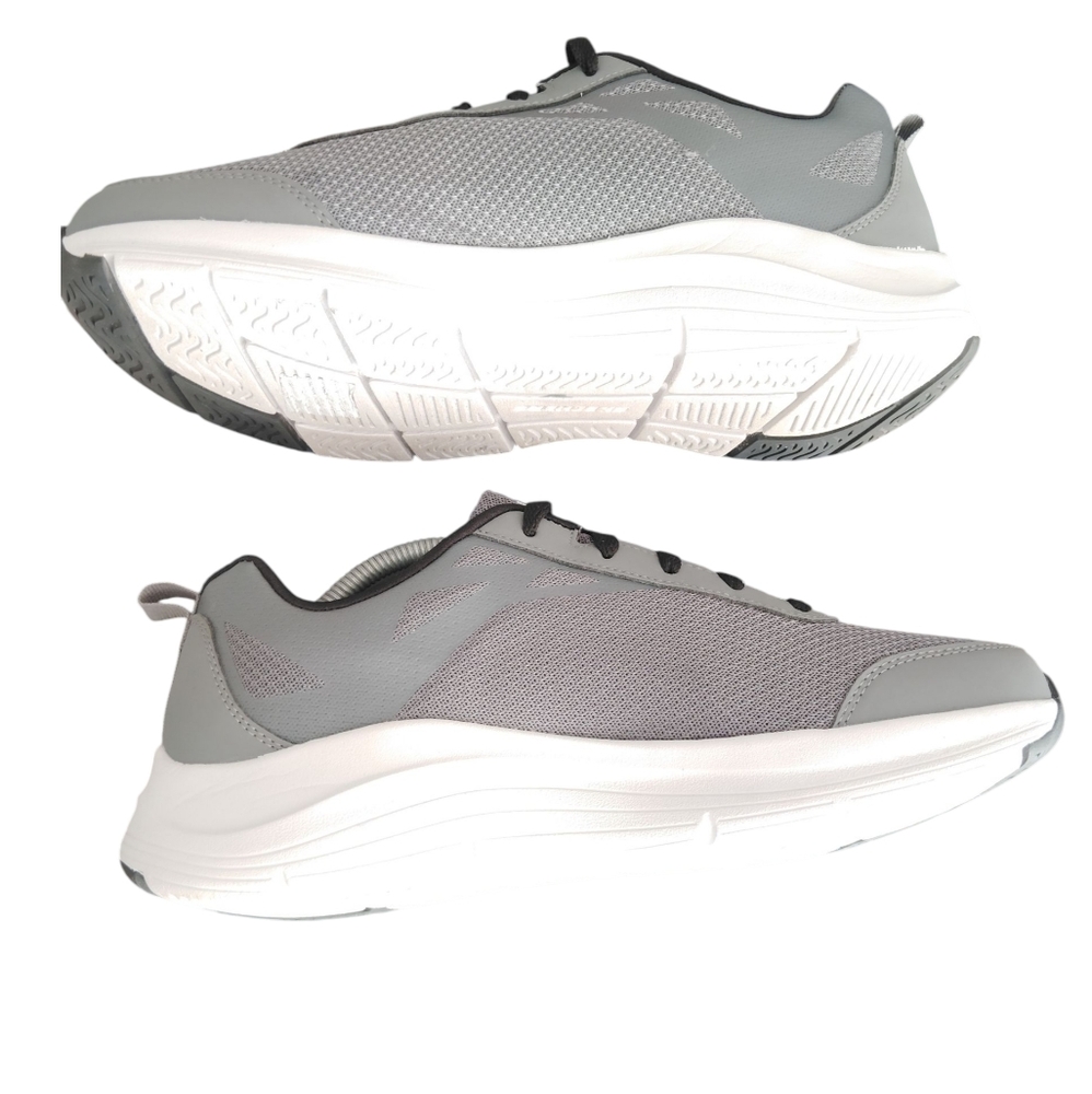 Skechers Men's Arch Comfort Gray and Black Sneakers Sz 10 - Picture 4 of 10